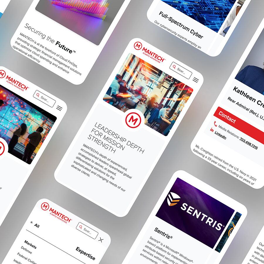 mantech career site on mobile screens